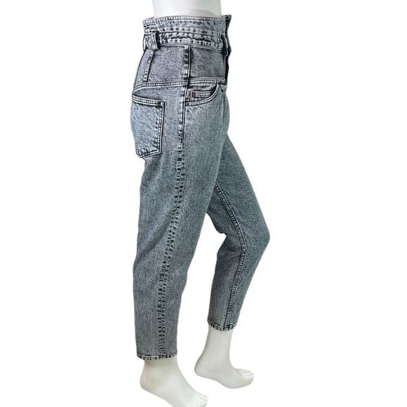 Marissa Webb WHITNEY Gray Stone Washed Corset Style High Rise Pleated Jeans 25 - Picture 7 of 11